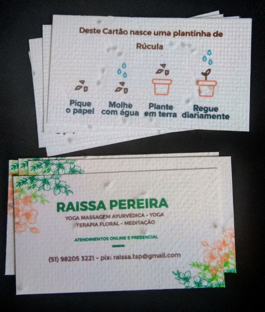 Cart O De Visitas Em Papel Semente Fratos Papel Semente