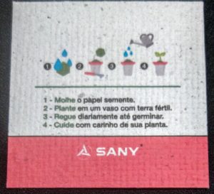 Cartão em Papel Semente Fratos Pimenta Malagueta 6x6cm cor 4x0 Cliente Sany
