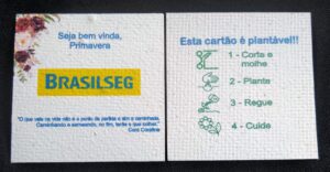 Cartão em Papel Semente Fratos 7x7m cor 4x4 Brasilseg - Camp. Primavera